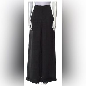 Julia Amory Silk Wide Leg Pants Black Womens Large
